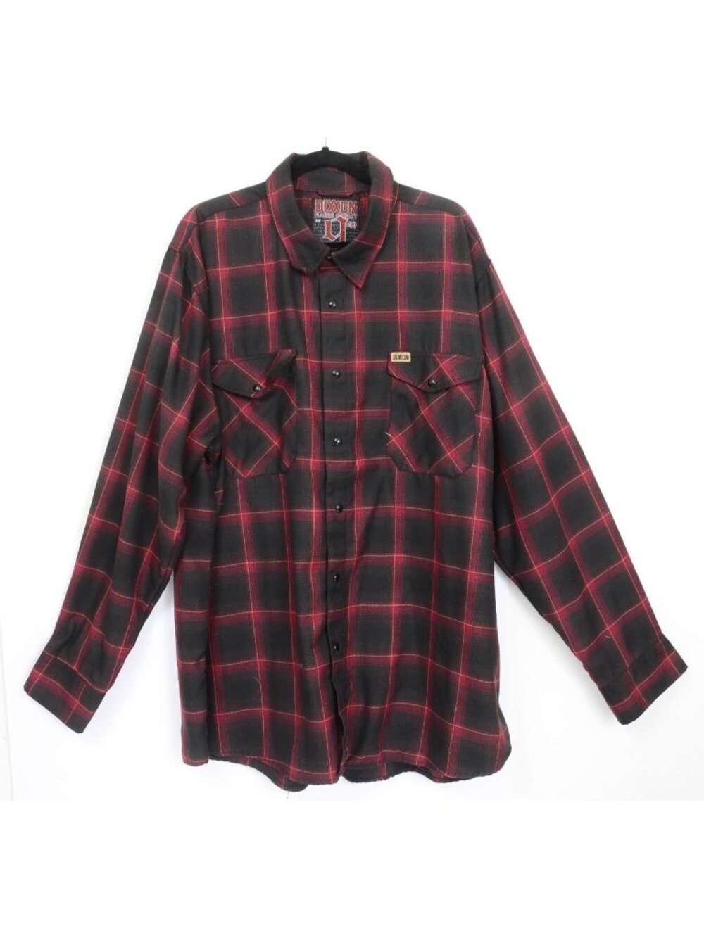 DIXXON Flannel 9th Ninth Street St Men's 3XL Snap Up Red Black Plaid Shirt